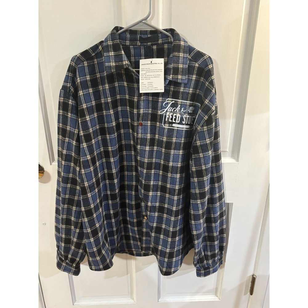 Jacks Feed Store AWESOME Flannel Shirt New Size XL Fit